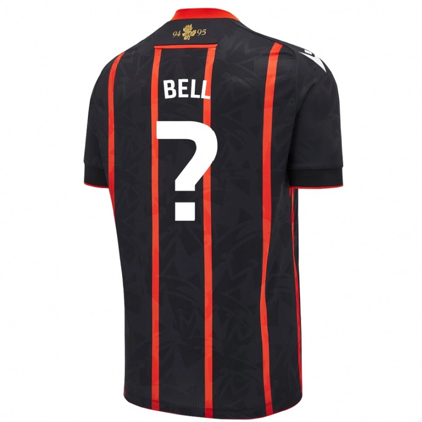 Danxen Mujer Camiseta Lewis Bell #0 Negro Rojo 2ª Equipación 2024/25 La Camisa