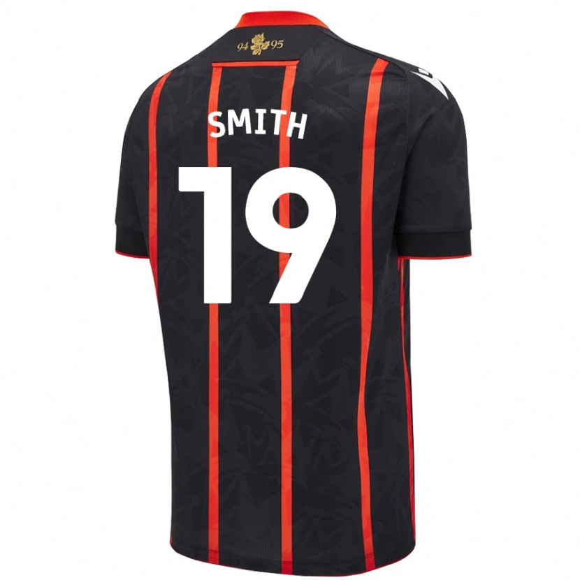 Danxen Mujer Camiseta Evie Smith #19 Negro Rojo 2ª Equipación 2024/25 La Camisa