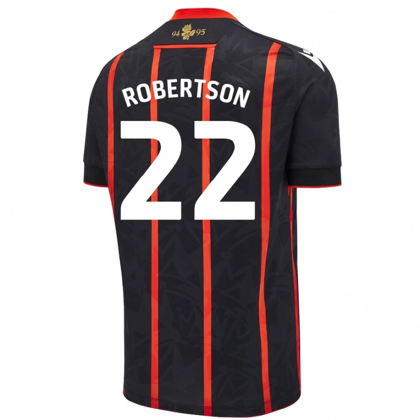 Danxen Mujer Camiseta Millie Robertson #22 Negro Rojo 2ª Equipación 2024/25 La Camisa