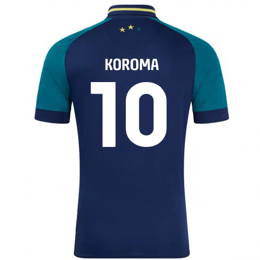 Danxen Mujer Camiseta Josh Koroma #10 Azul Marino Verde Oscuro 2ª Equipación 2024/25 La Camisa