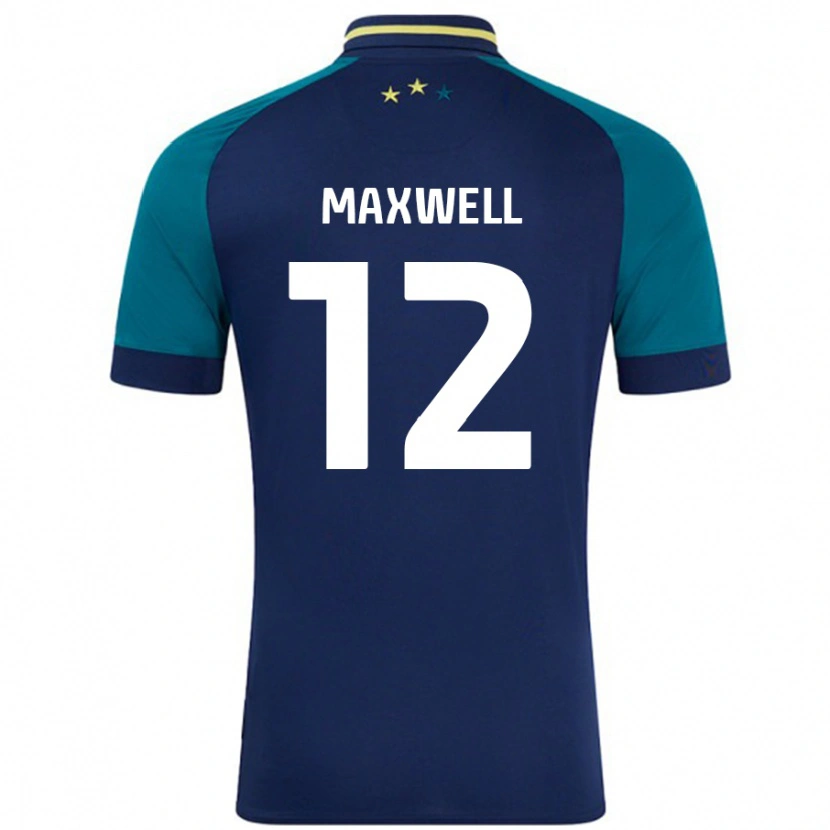 Danxen Mujer Camiseta Chris Maxwell #12 Azul Marino Verde Oscuro 2ª Equipación 2024/25 La Camisa