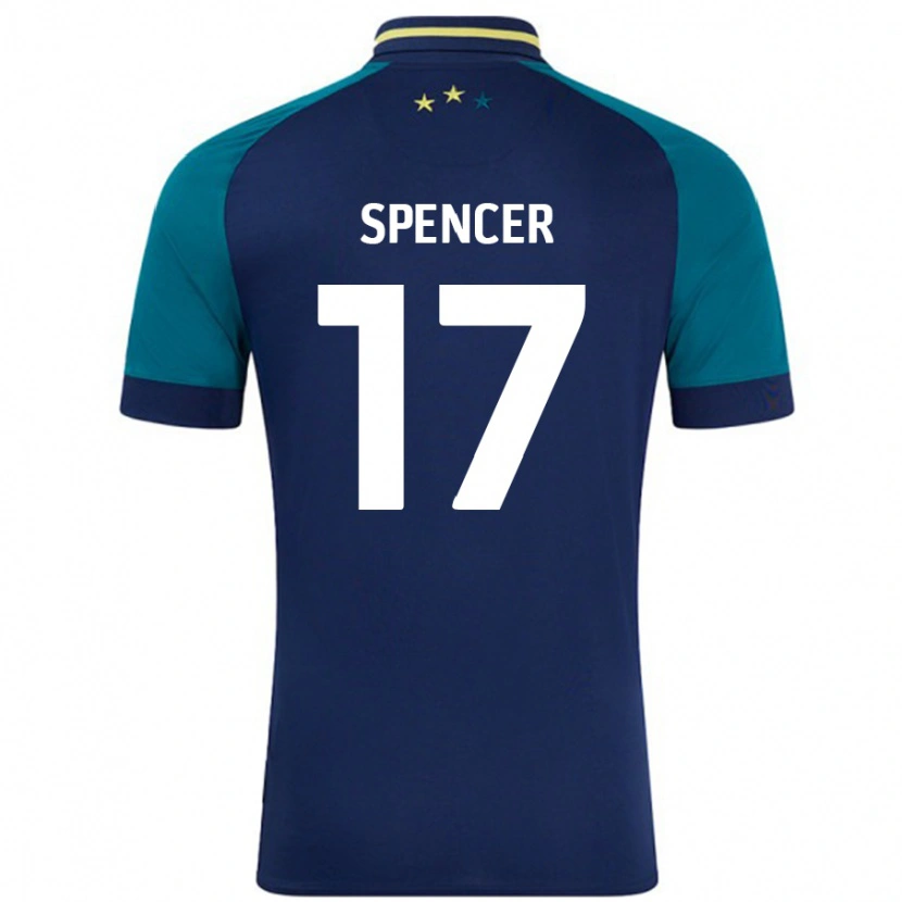 Danxen Mujer Camiseta Brodie Spencer #17 Azul Marino Verde Oscuro 2ª Equipación 2024/25 La Camisa