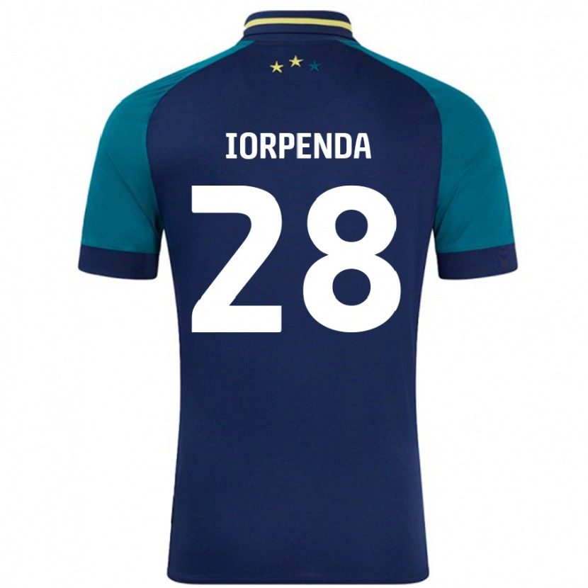 Danxen Mujer Camiseta Tom Iorpenda #28 Azul Marino Verde Oscuro 2ª Equipación 2024/25 La Camisa
