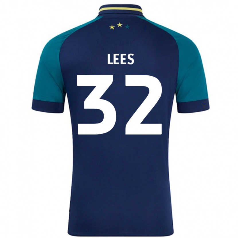 Danxen Mujer Camiseta Tom Lees #32 Azul Marino Verde Oscuro 2ª Equipación 2024/25 La Camisa