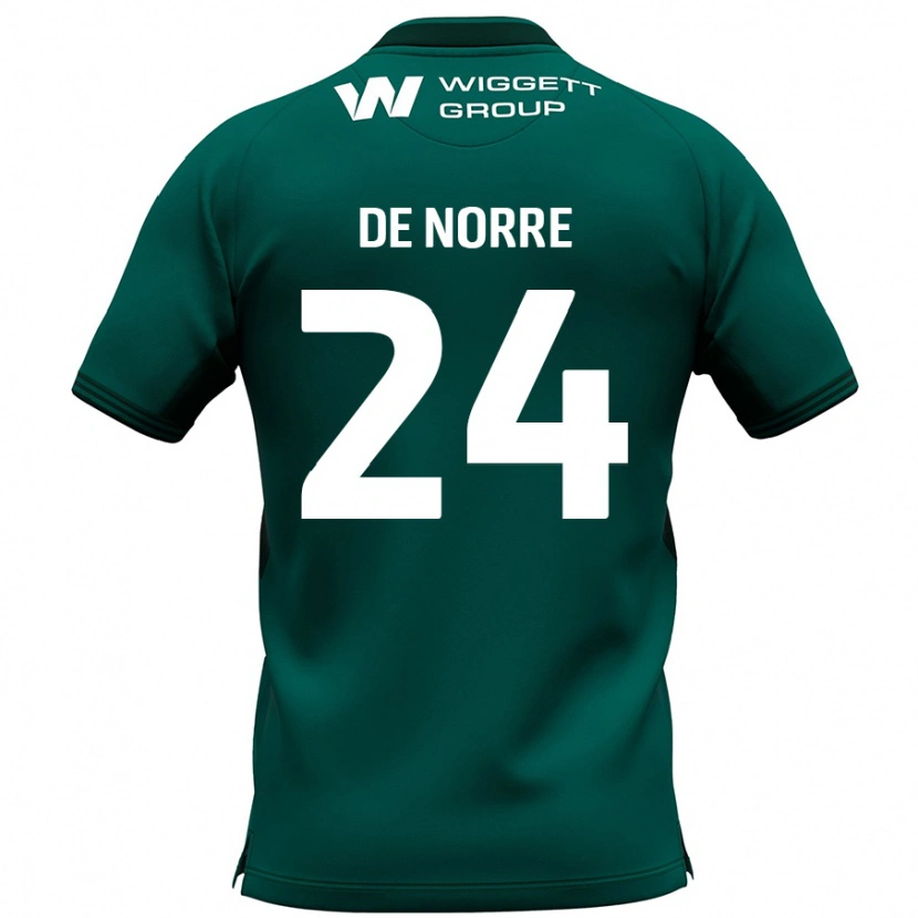 Danxen Mujer Camiseta Casper De Norre #24 Verde 2ª Equipación 2024/25 La Camisa