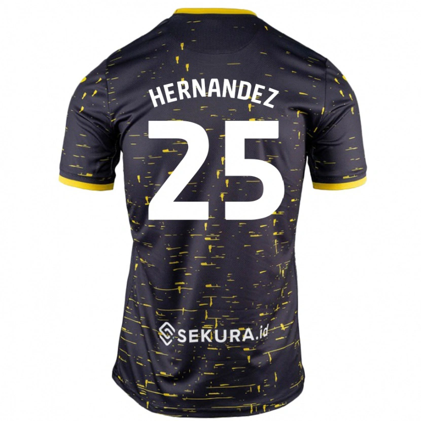 Danxen Mujer Camiseta Onel Hernández #25 Negro Amarillo 2ª Equipación 2024/25 La Camisa