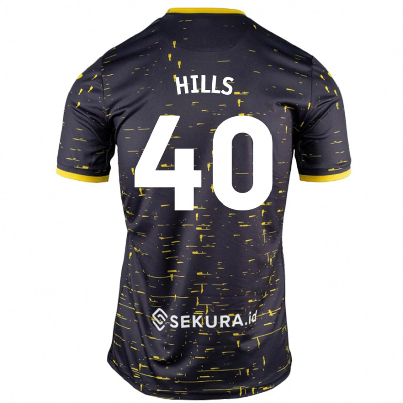 Danxen Mujer Camiseta Brad Hills #40 Negro Amarillo 2ª Equipación 2024/25 La Camisa
