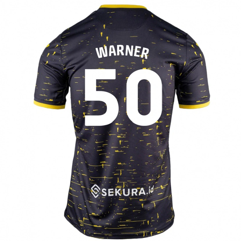 Danxen Mujer Camiseta Jaden Warner #50 Negro Amarillo 2ª Equipación 2024/25 La Camisa