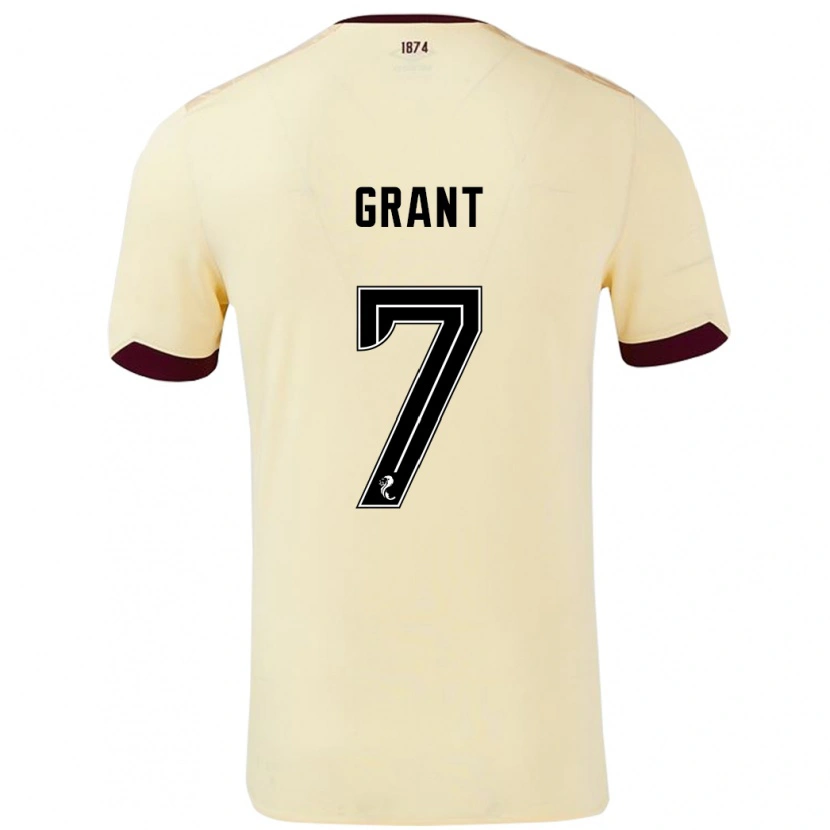 Danxen Mujer Camiseta Jorge Grant #7 Crema Burdeos 2ª Equipación 2024/25 La Camisa