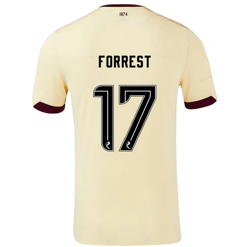 Danxen Mujer Camiseta Alan Forrest #17 Crema Burdeos 2ª Equipación 2024/25 La Camisa