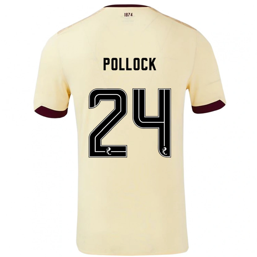 Danxen Mujer Camiseta Finlay Pollock #24 Crema Burdeos 2ª Equipación 2024/25 La Camisa