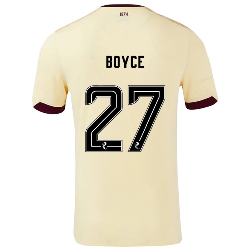 Danxen Mujer Camiseta Liam Boyce #27 Crema Burdeos 2ª Equipación 2024/25 La Camisa