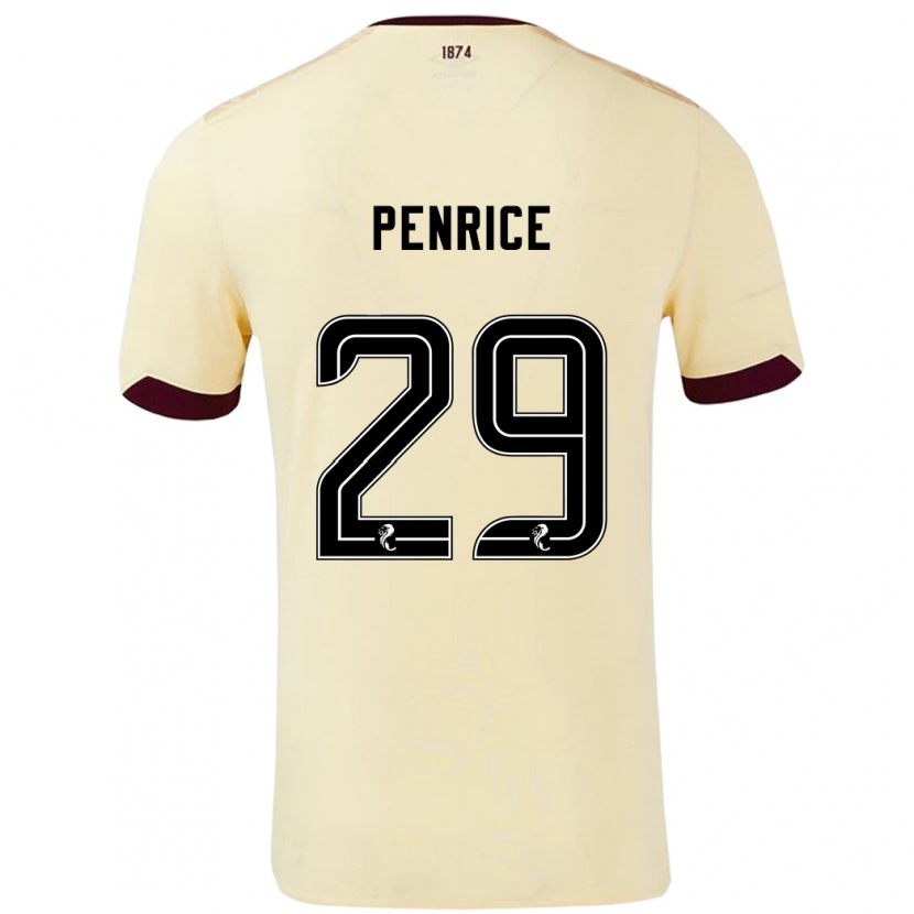 Danxen Mujer Camiseta James Penrice #29 Crema Burdeos 2ª Equipación 2024/25 La Camisa