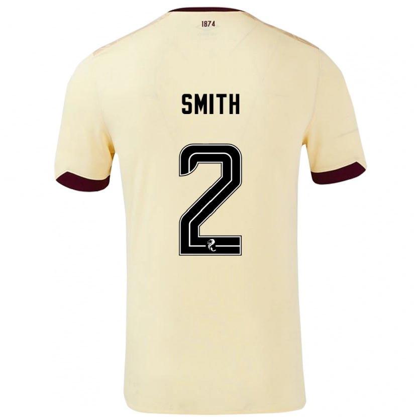 Danxen Mujer Camiseta Lucas Smith #2 Crema Burdeos 2ª Equipación 2024/25 La Camisa
