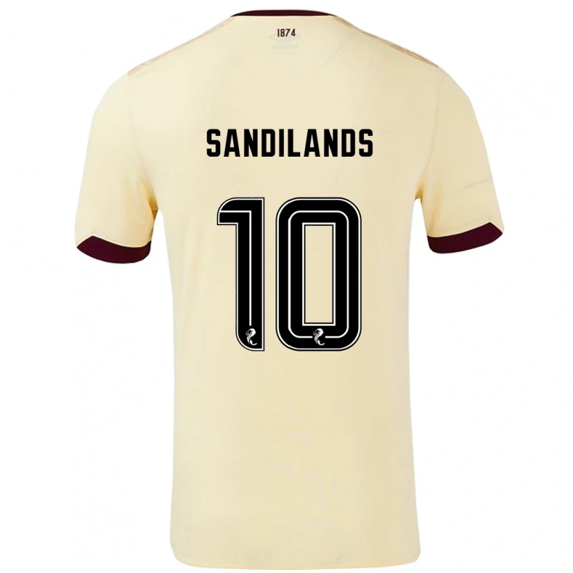 Danxen Mujer Camiseta Callum Sandilands #10 Crema Burdeos 2ª Equipación 2024/25 La Camisa
