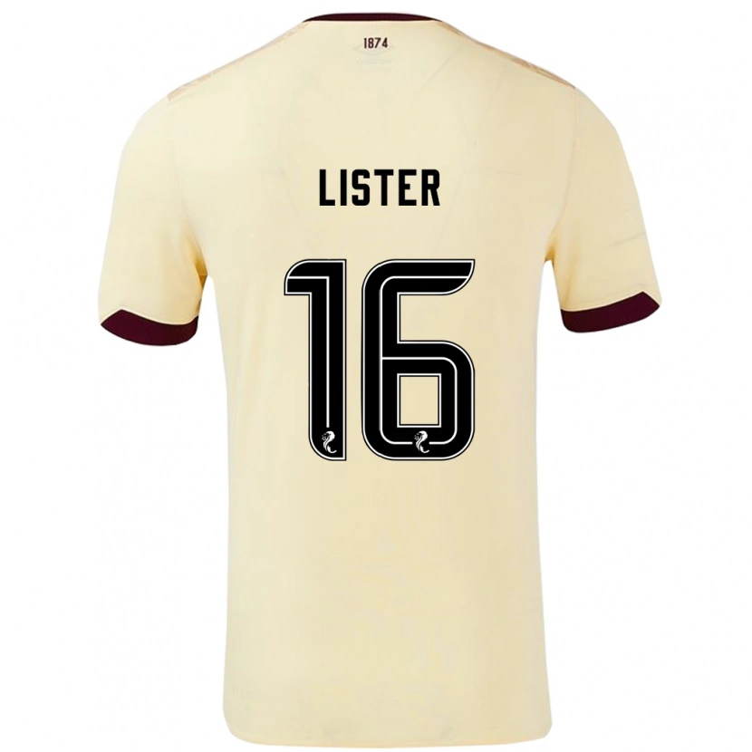 Danxen Mujer Camiseta Henry Lister #16 Crema Burdeos 2ª Equipación 2024/25 La Camisa