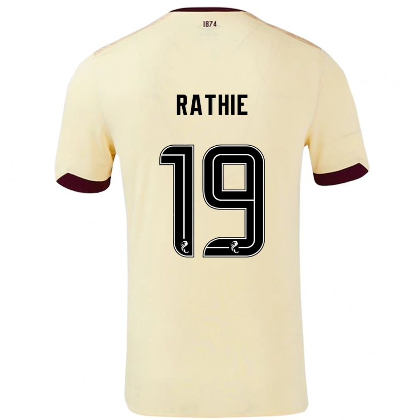 Danxen Mujer Camiseta Luke Rathie #19 Crema Burdeos 2ª Equipación 2024/25 La Camisa