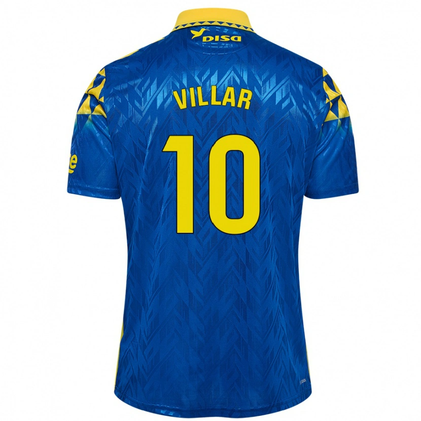 Danxen Mujer Camiseta Andy Villar #10 Azul Amarillo 2ª Equipación 2024/25 La Camisa