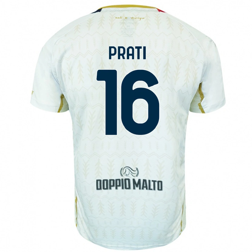 Danxen Mujer Camiseta Matteo Prati #16 Blanco 2ª Equipación 2024/25 La Camisa