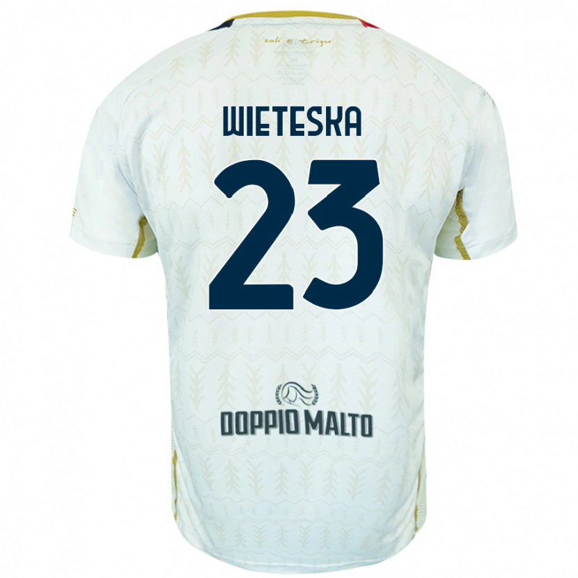 Danxen Mujer Camiseta Mateusz Wieteska #23 Blanco 2ª Equipación 2024/25 La Camisa