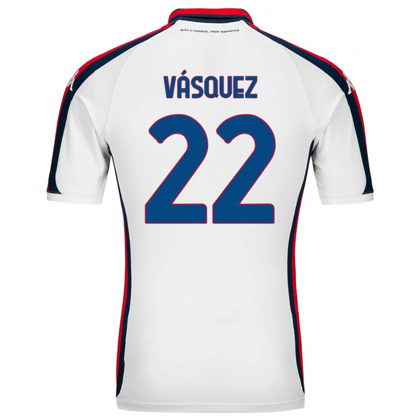 Danxen Mujer Camiseta Johan Vásquez #22 Blanco 2ª Equipación 2024/25 La Camisa