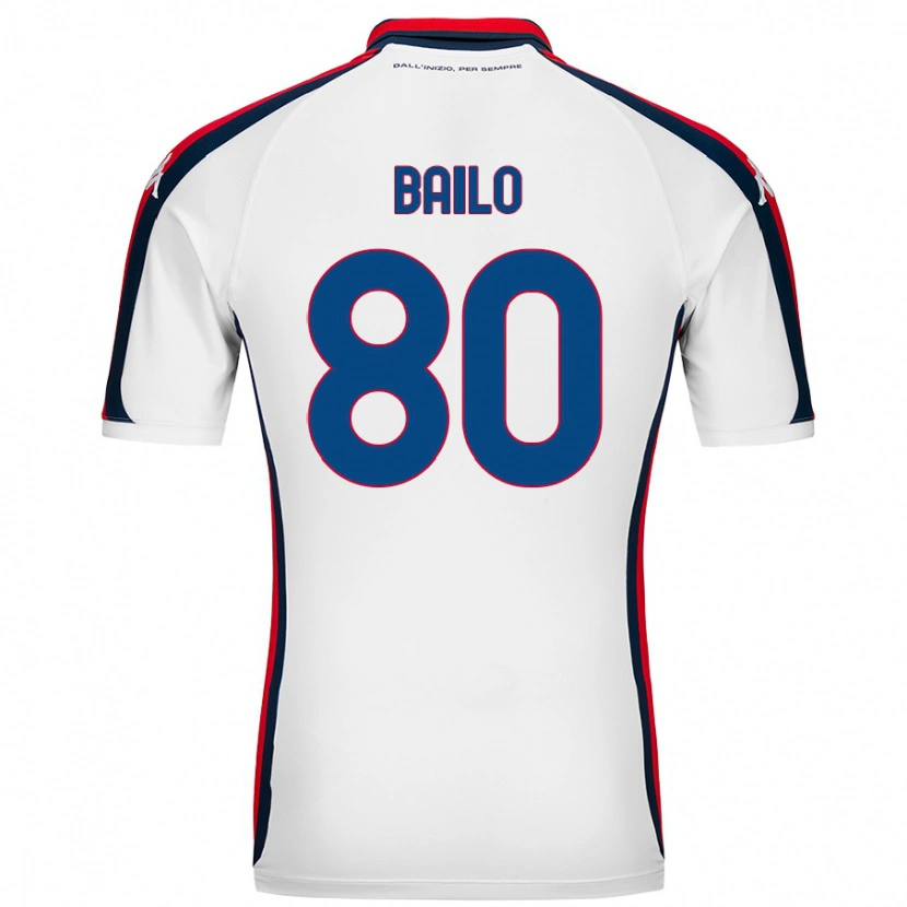 Danxen Mujer Camiseta Giorgio Bailo #80 Blanco 2ª Equipación 2024/25 La Camisa