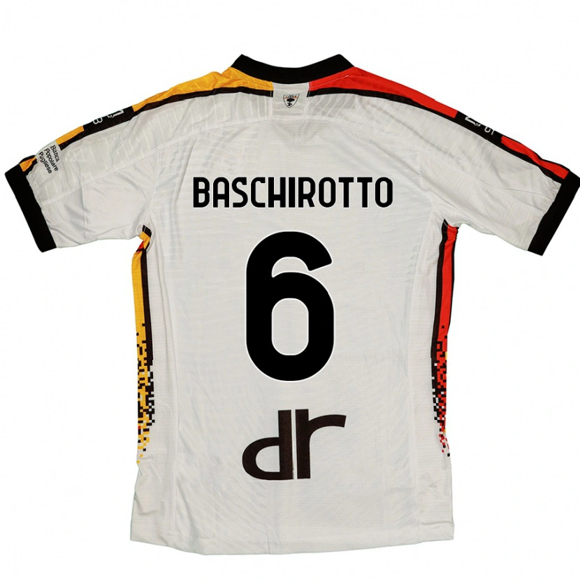 Danxen Mujer Camiseta Federico Baschirotto #6 Blanco Negro 2ª Equipación 2024/25 La Camisa