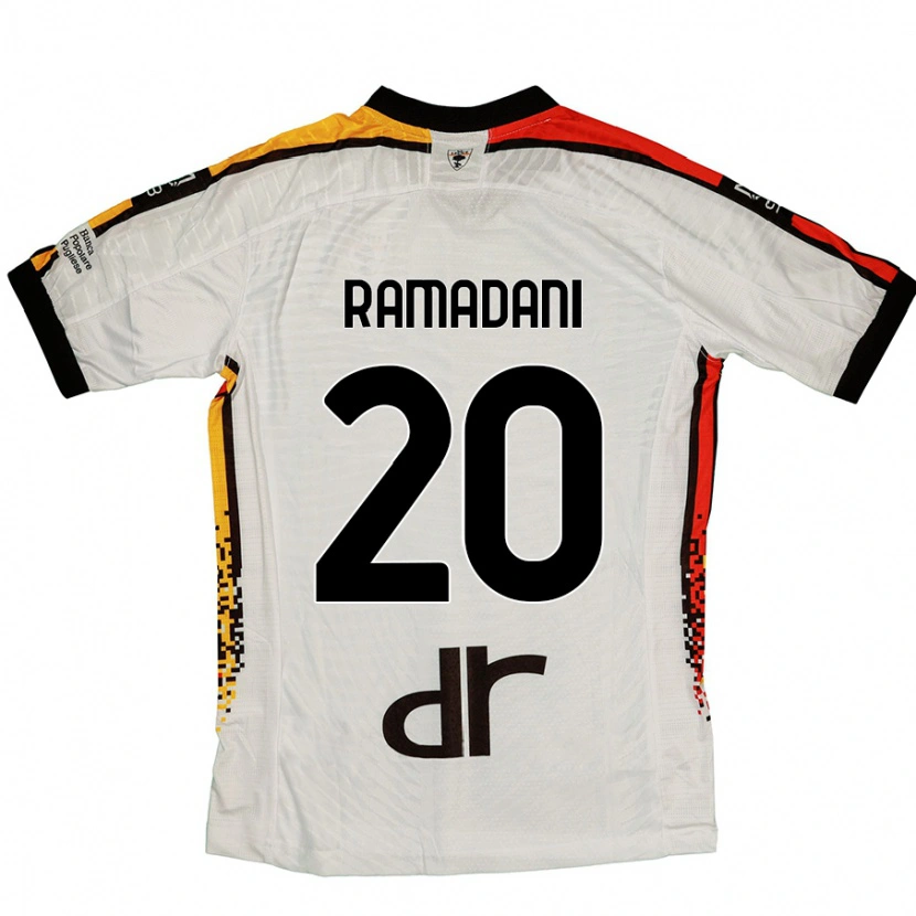 Danxen Mujer Camiseta Ylber Ramadani #20 Blanco Negro 2ª Equipación 2024/25 La Camisa