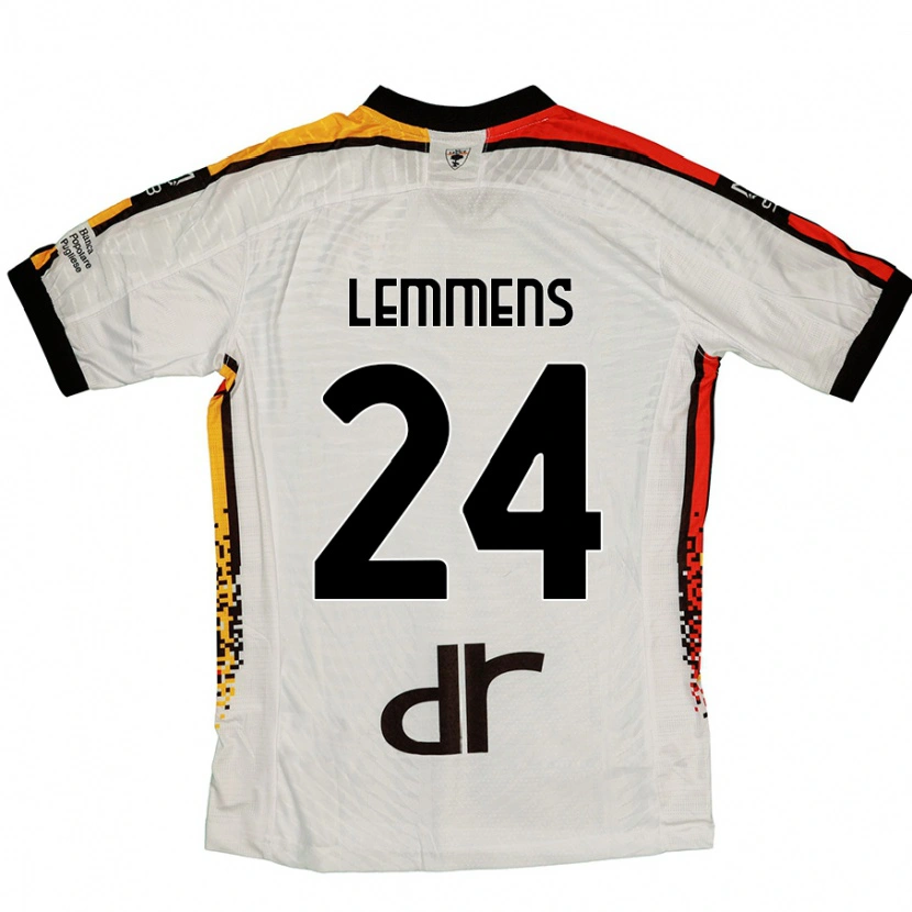 Danxen Mujer Camiseta Mats Lemmens #24 Blanco Negro 2ª Equipación 2024/25 La Camisa