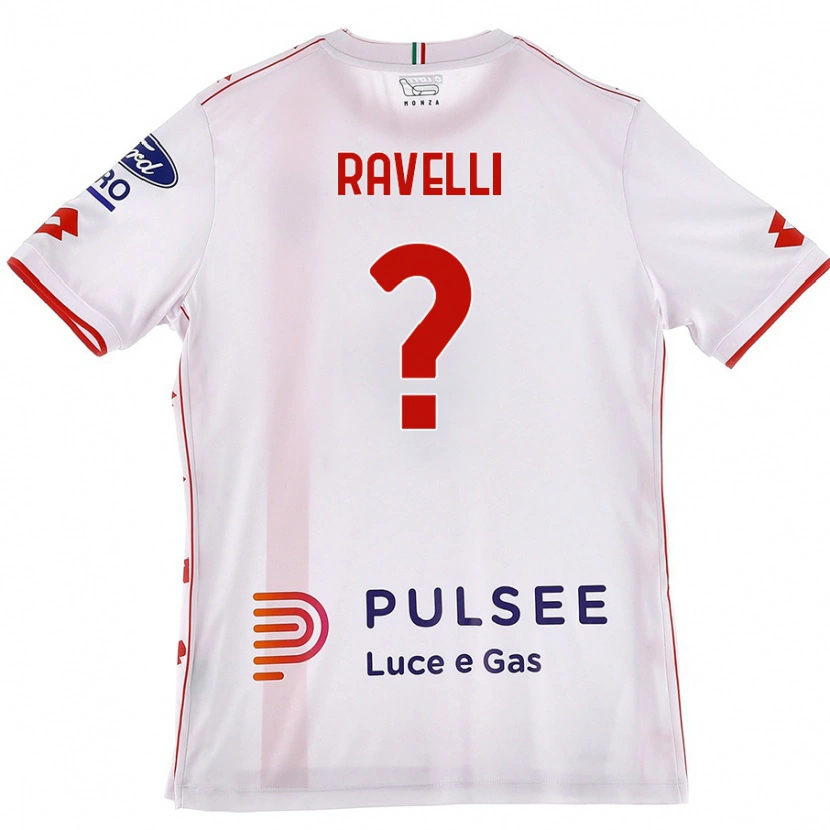 Danxen Mujer Camiseta Etienne Ravelli #0 Blanco Rojo 2ª Equipación 2024/25 La Camisa