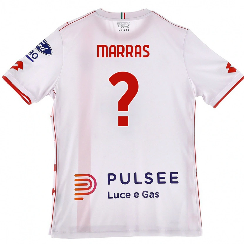 Danxen Mujer Camiseta Tommaso Marras #0 Blanco Rojo 2ª Equipación 2024/25 La Camisa