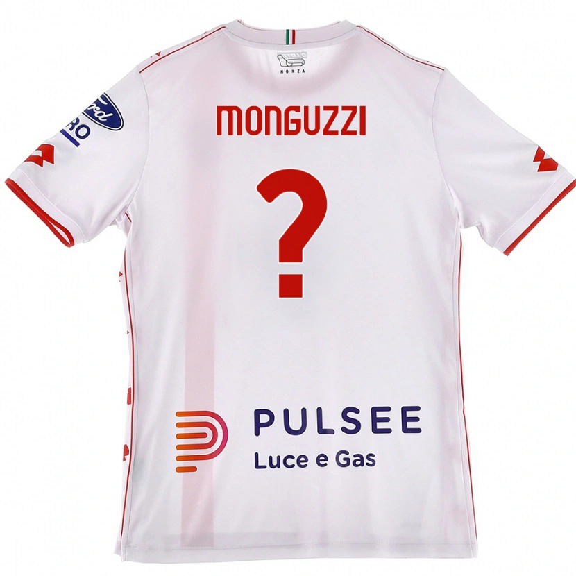 Danxen Mujer Camiseta Filippo Monguzzi #0 Blanco Rojo 2ª Equipación 2024/25 La Camisa