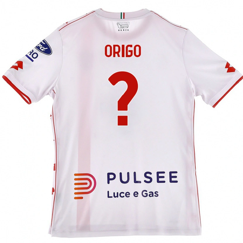 Danxen Mujer Camiseta Tobias Origo #0 Blanco Rojo 2ª Equipación 2024/25 La Camisa