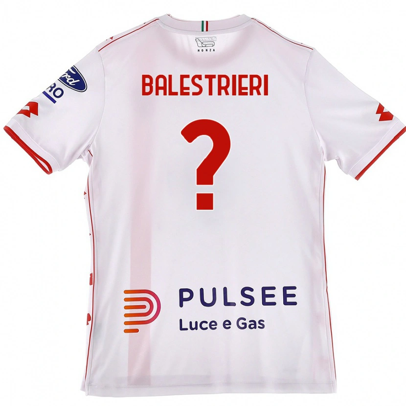 Danxen Mujer Camiseta Alessandro Balestrieri #0 Blanco Rojo 2ª Equipación 2024/25 La Camisa