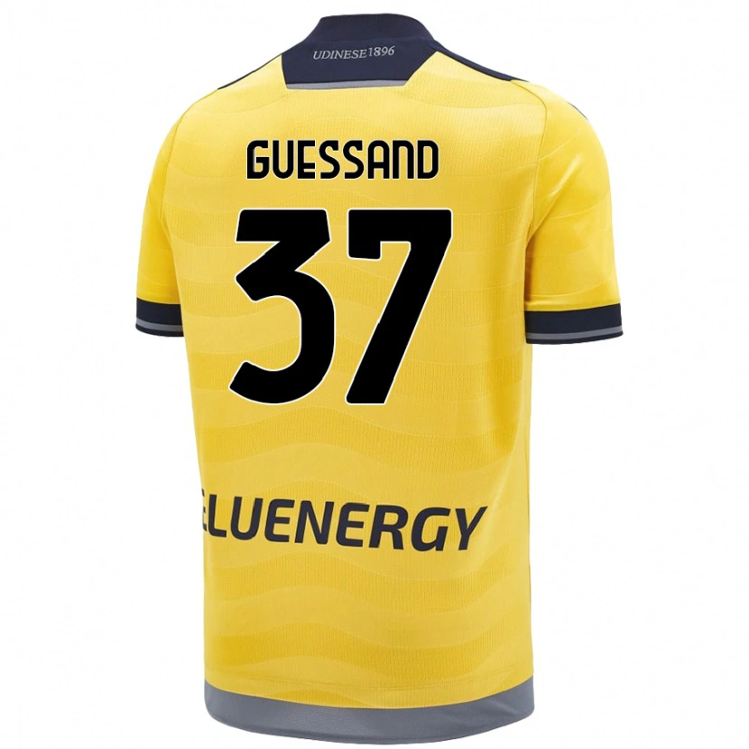 Danxen Mujer Camiseta Axel Guessand #37 Dorado 2ª Equipación 2024/25 La Camisa