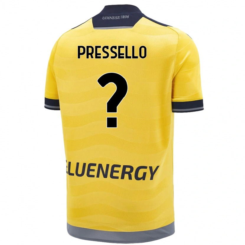 Danxen Mujer Camiseta Matteo Pressello #0 Dorado 2ª Equipación 2024/25 La Camisa