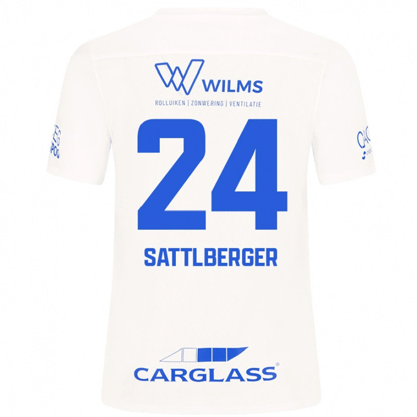 Danxen Mujer Camiseta Nikolas Sattlberger #24 Blanco 2ª Equipación 2024/25 La Camisa