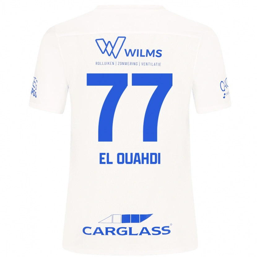 Danxen Mujer Camiseta Zakaria El Ouahdi #77 Blanco 2ª Equipación 2024/25 La Camisa