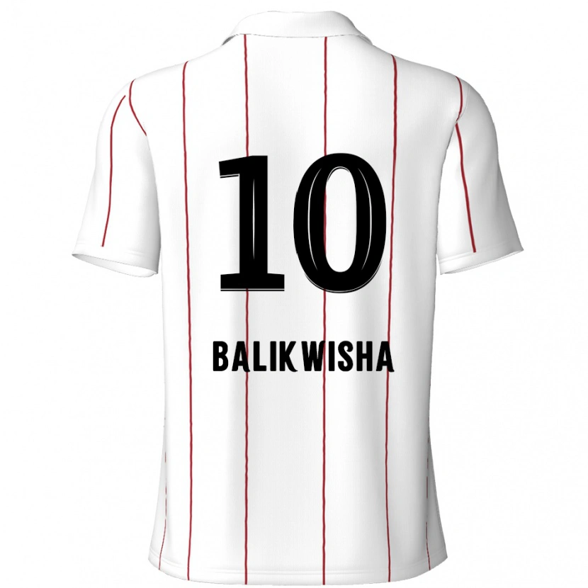 Danxen Mujer Camiseta Michel-Ange Balikwisha #10 Blanco Negro 2ª Equipación 2024/25 La Camisa