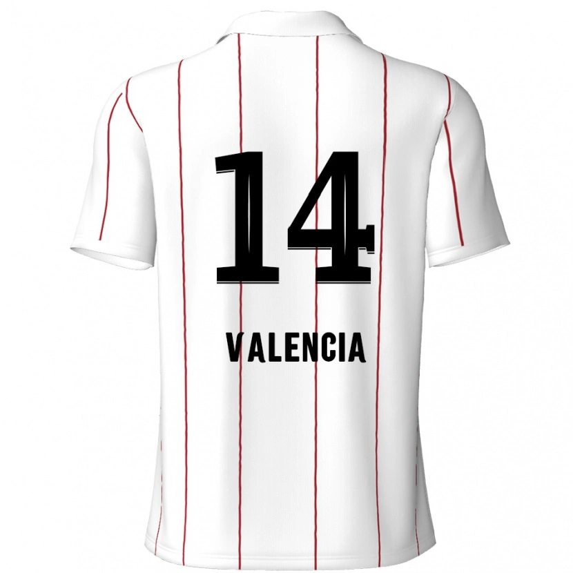 Danxen Mujer Camiseta Anthony Valencia #14 Blanco Negro 2ª Equipación 2024/25 La Camisa