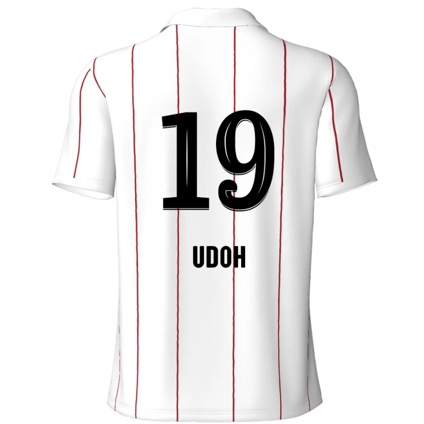 Danxen Mujer Camiseta Victor Udoh #19 Blanco Negro 2ª Equipación 2024/25 La Camisa