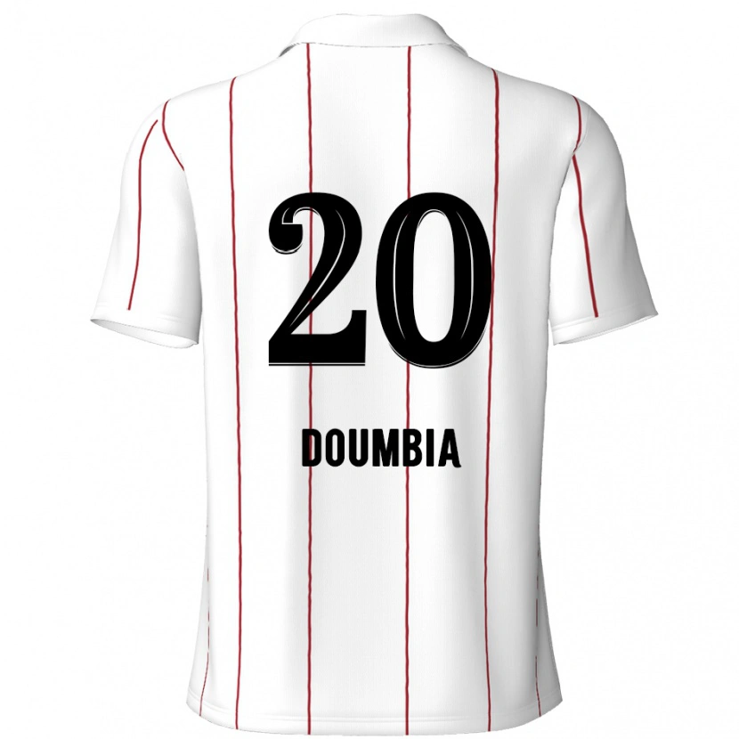 Danxen Mujer Camiseta Mahamadou Doumbia #20 Blanco Negro 2ª Equipación 2024/25 La Camisa