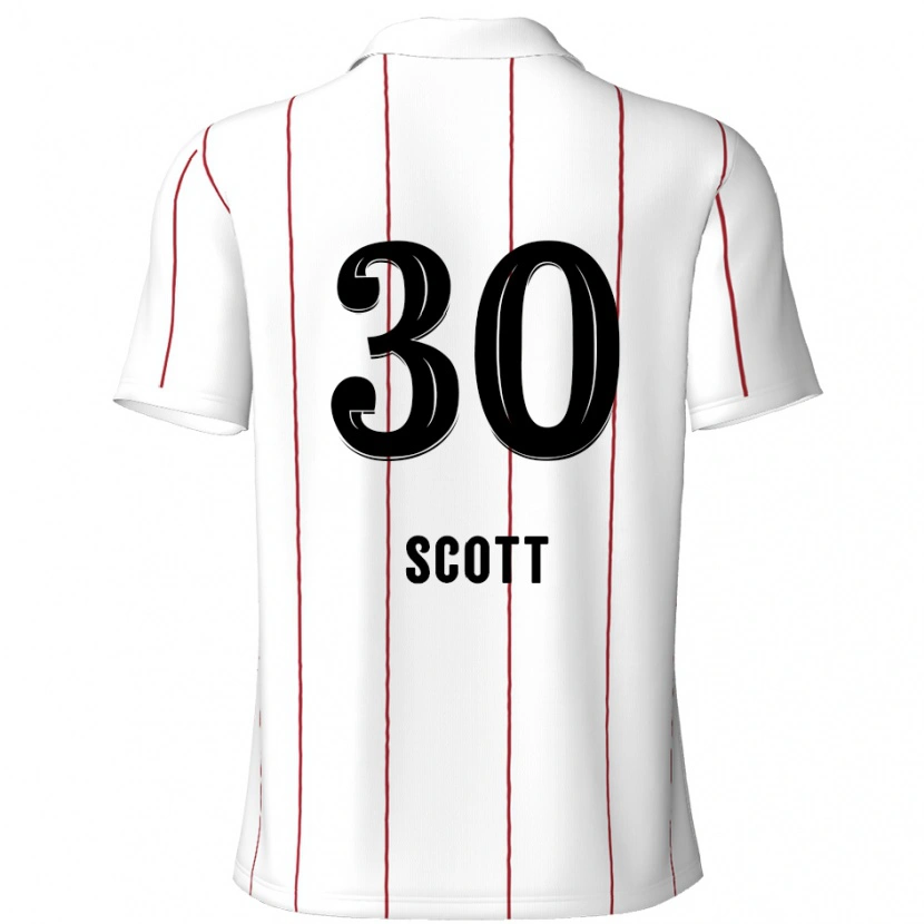 Danxen Mujer Camiseta Christopher Scott #30 Blanco Negro 2ª Equipación 2024/25 La Camisa