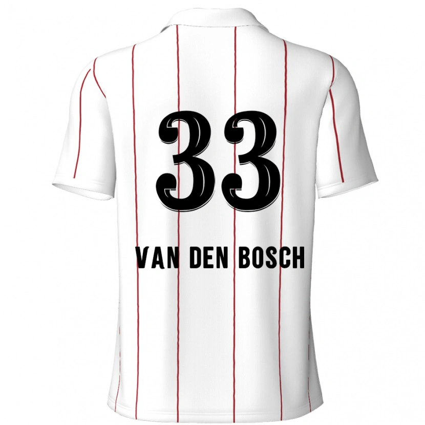 Danxen Mujer Camiseta Zeno Van Den Bosch #33 Blanco Negro 2ª Equipación 2024/25 La Camisa