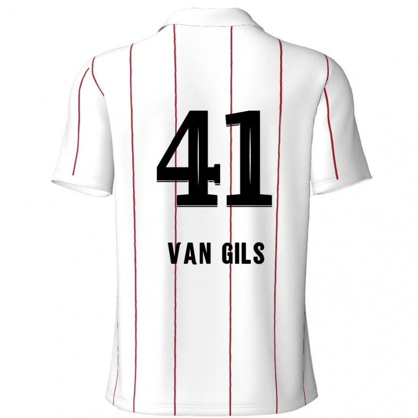 Danxen Mujer Camiseta Mathis Van Gils #41 Blanco Negro 2ª Equipación 2024/25 La Camisa