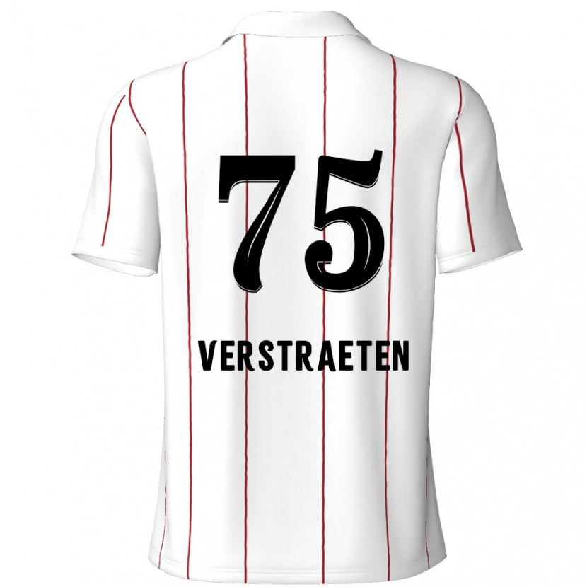 Danxen Mujer Camiseta Andreas Verstraeten #75 Blanco Negro 2ª Equipación 2024/25 La Camisa
