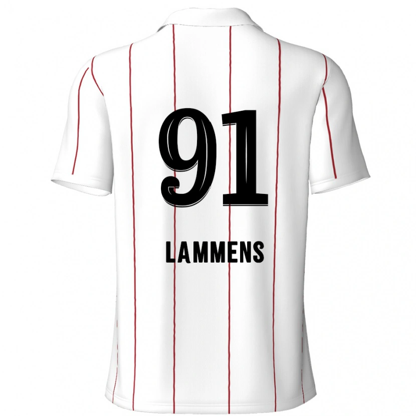 Danxen Mujer Camiseta Senne Lammens #91 Blanco Negro 2ª Equipación 2024/25 La Camisa