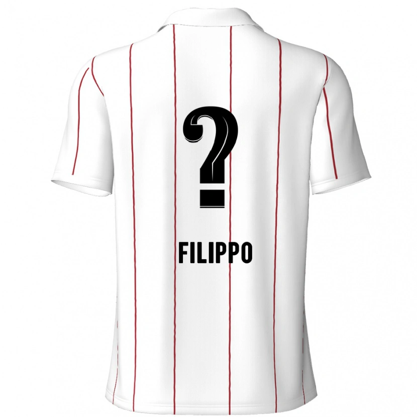 Danxen Mujer Camiseta Niels Filippo #0 Blanco Negro 2ª Equipación 2024/25 La Camisa