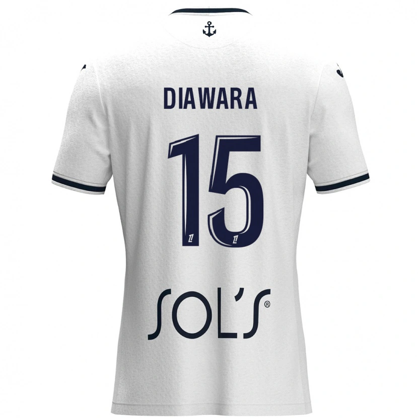 Danxen Mujer Camiseta Kandet Diawara #15 Blanco Azul Oscuro 2ª Equipación 2024/25 La Camisa