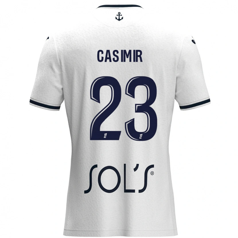 Danxen Mujer Camiseta Josué Casimir #23 Blanco Azul Oscuro 2ª Equipación 2024/25 La Camisa